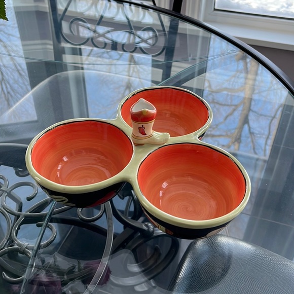 Clay art 3 bowl condiment tray - Picture 2 of 6